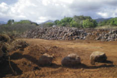 Rockpile for restoration of Hapa Tral