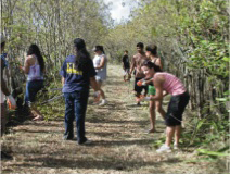 volunteers working at Hapa Trail
